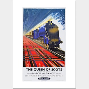 Vintage British Railways Queen of Scots Poster Posters and Art